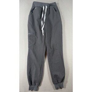 FIGS High Waist Zamora Scrub Joggers Womens XXS Black Stretch Cargo Pants Nurse